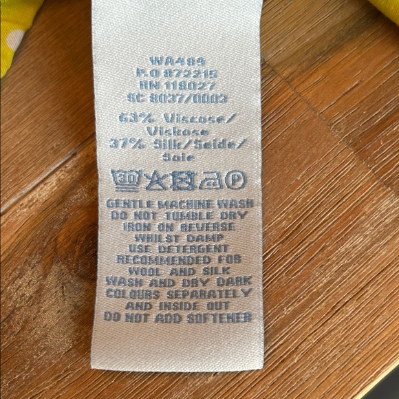 Boden Bright Yellow Polka Dot Silk Blend Blouse - Picture 4 of 4